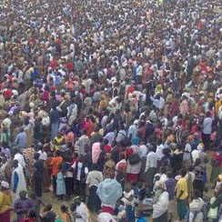 Crowds of people in Kenya